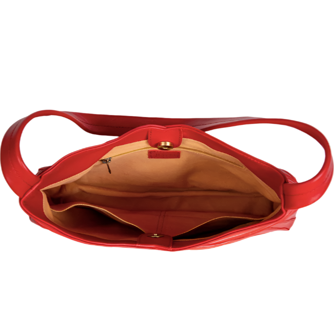 Crisscross Leather Shoulder Bag