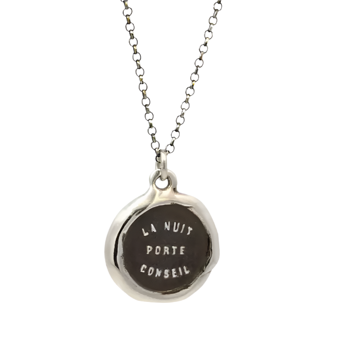 The Night Brings Counsel Wax Seal Necklace
