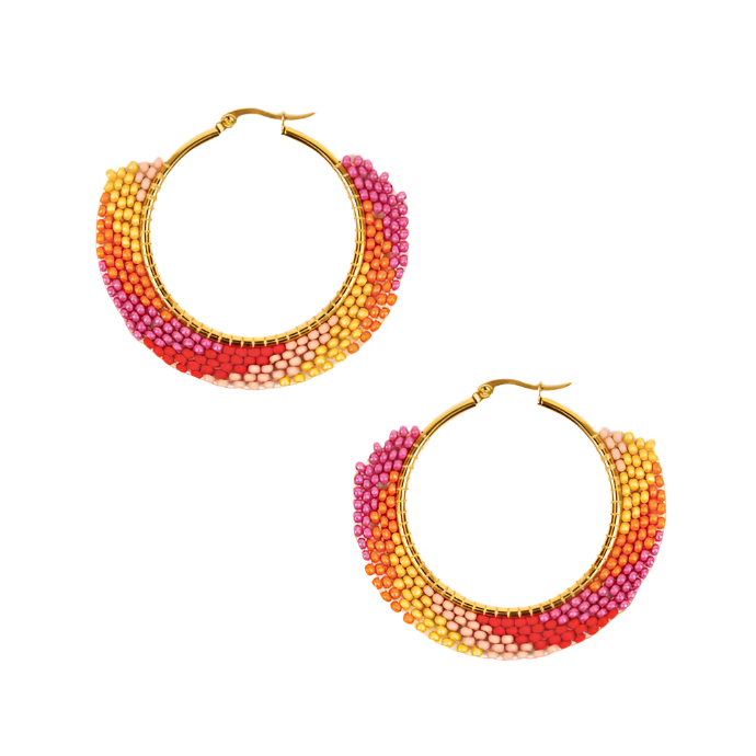 Beaded Hoops
