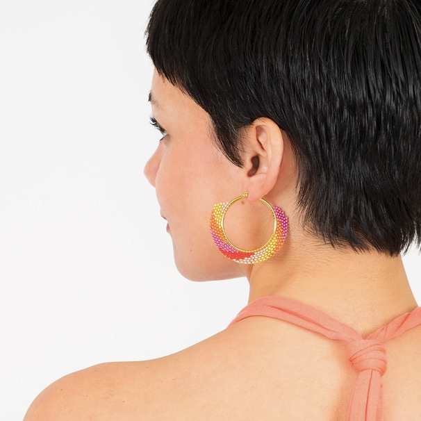 Beaded Hoops