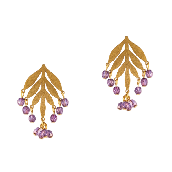 Crystal Frond Earrings