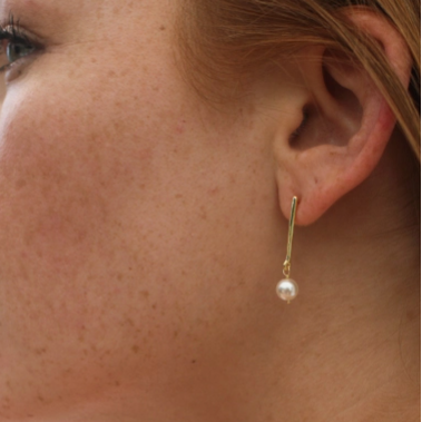 Pearl Bar Earrings