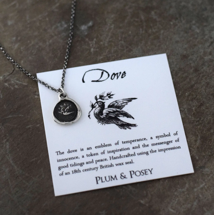 Peace & Dove Wax Seal Necklace