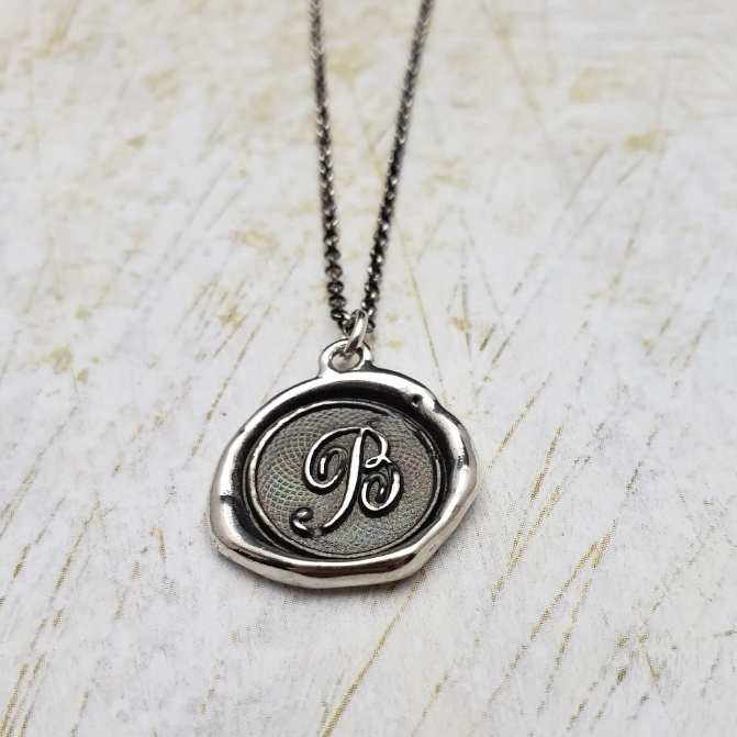 Initial Monogram Wax Seal Pendant