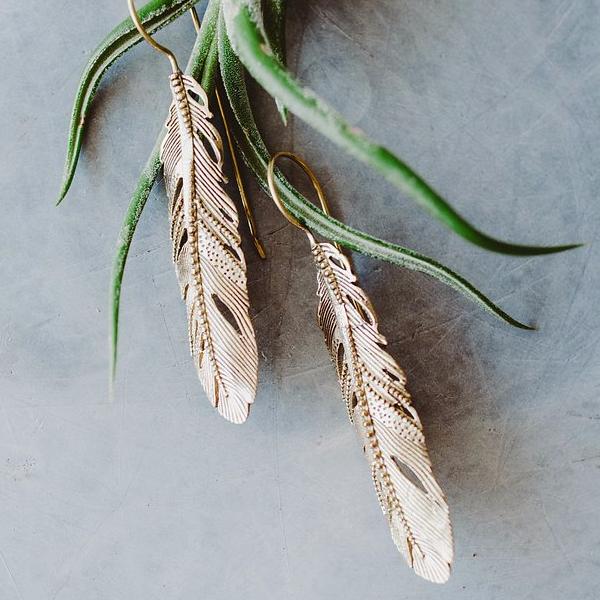 Long Feather Earrings
