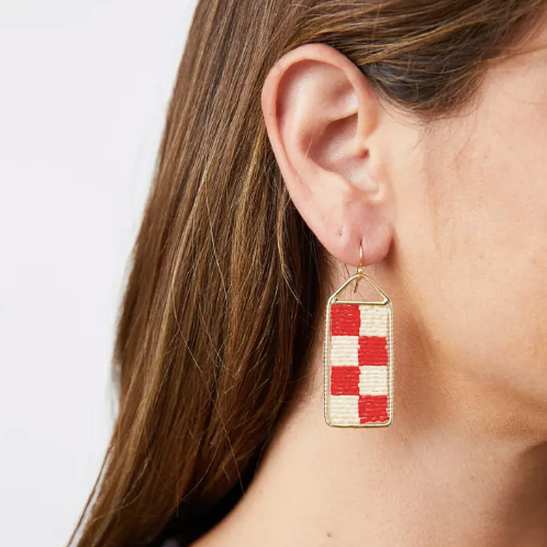 Checker Beaded Earrings
