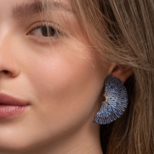 Beaded Ginko Earrings