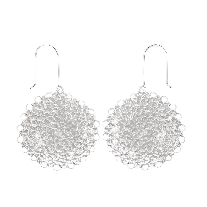 Marisol Crocheted Silver Earrings
