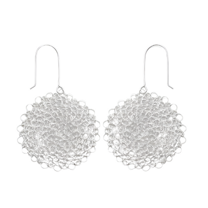 Marisol Crocheted Silver Earrings