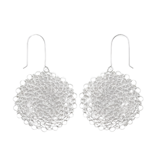 Marisol Crocheted Silver Earrings