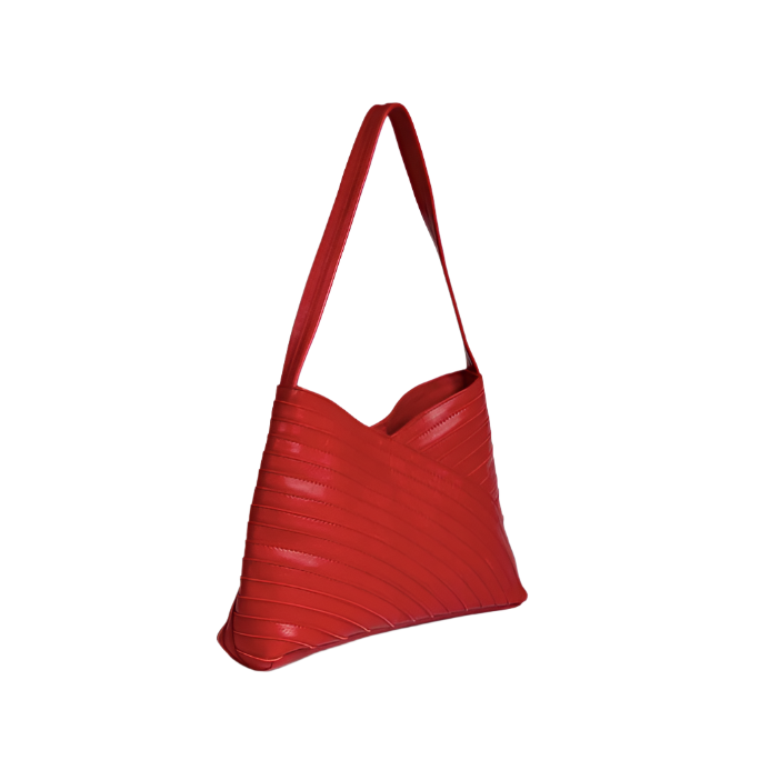 Crisscross Leather Shoulder Bag