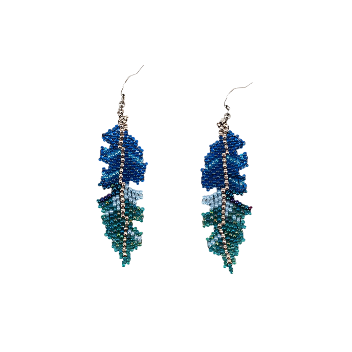 Beaded Feather Earrings