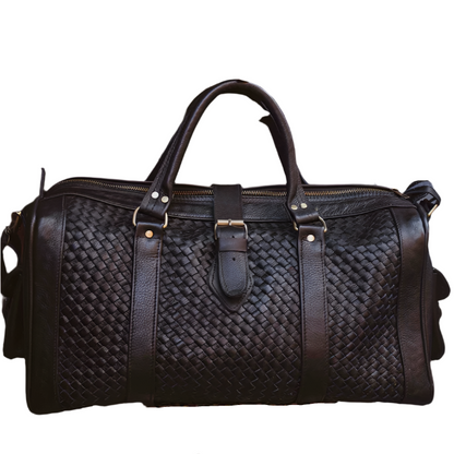 Woven Leather Weekender