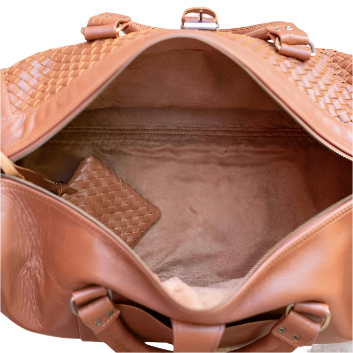 Woven Leather Weekender