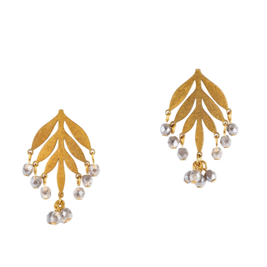 Crystal Frond Earrings