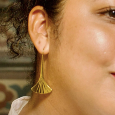 Sculpted Gingko Earrings