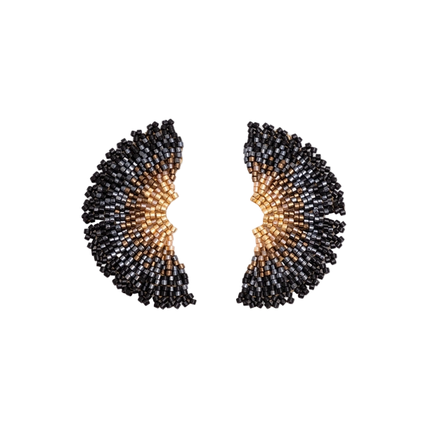 Beaded Ginko Earrings