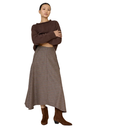 Houndstooth Midi Skirt