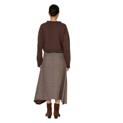 Houndstooth Midi Skirt