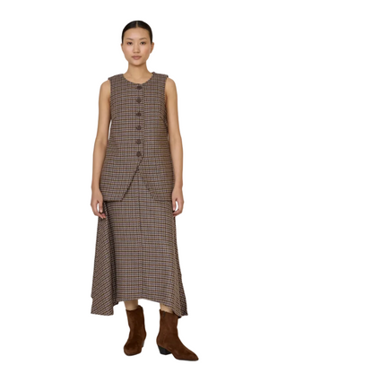 Houndstooth Midi Skirt