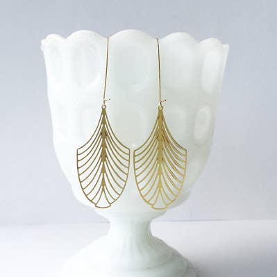 Art Deco Leaf Earrings
