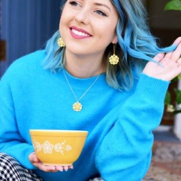 Retro Pyrex Flower Earrings