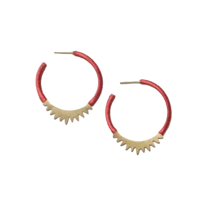 Spiked Brass Hoops