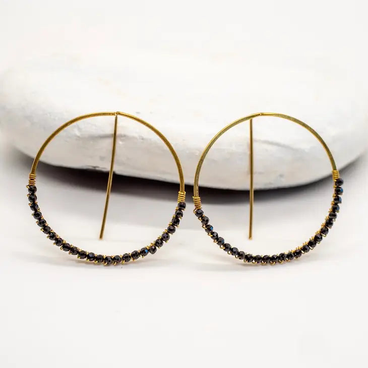 Sparkle Stone Hoops