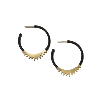 Spiked Brass Hoops