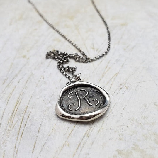 Initial Monogram Wax Seal Pendant