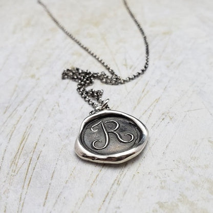 Initial Monogram Wax Seal Pendant