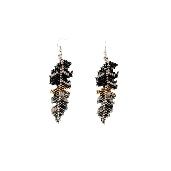 Beaded Feather Earrings