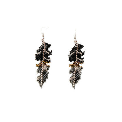 Beaded Feather Earrings