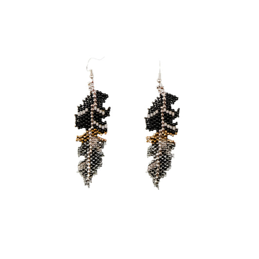 Beaded Feather Earrings