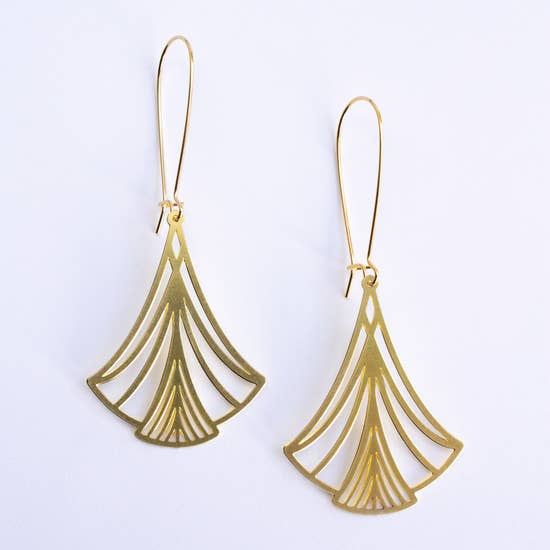 Art Nouveau Triangle Earrings