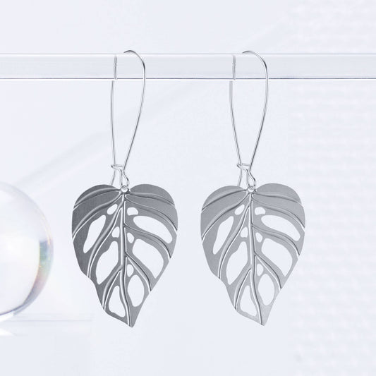 Monstera Adansonii Leaf Earrings