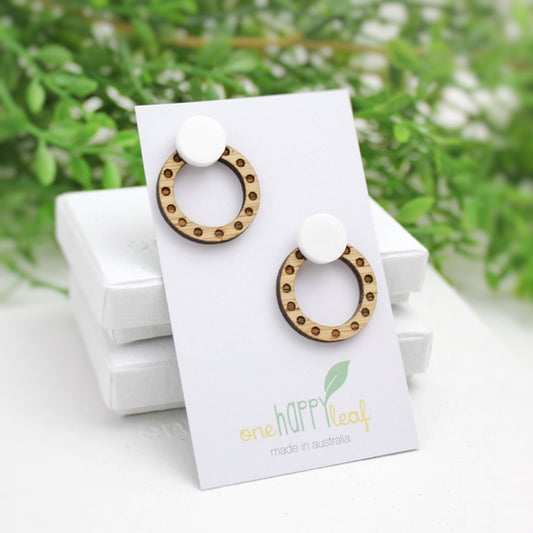 Round Polka Dot Stud Earrings