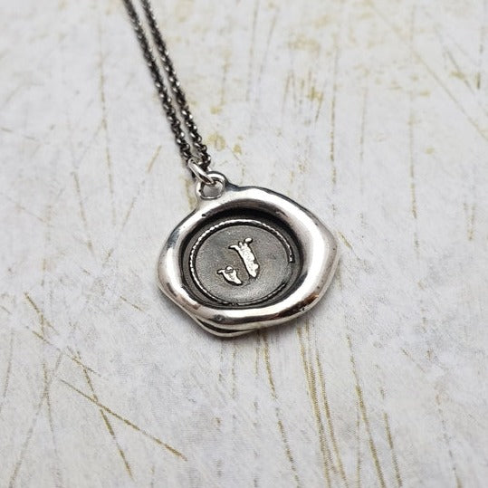 Initial Monogram Wax Seal Pendant