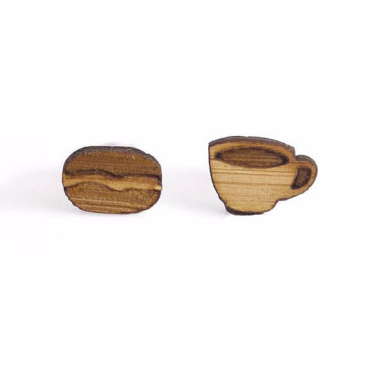 Coffee Cup and Bean Studs