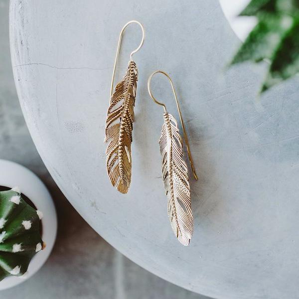 Long Feather Earrings