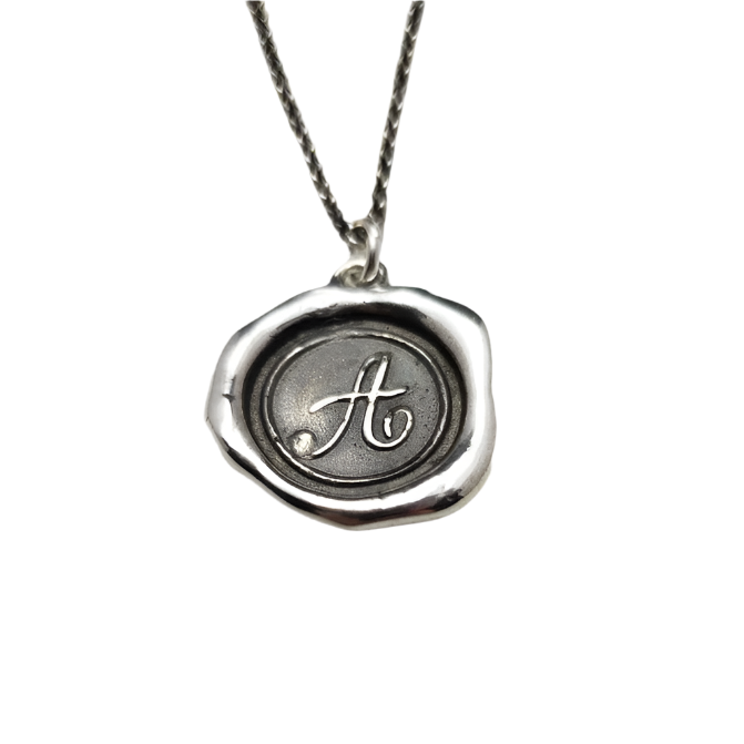 Initial Monogram Wax Seal Pendant