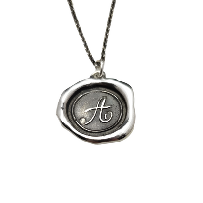 Initial Monogram Wax Seal Pendant