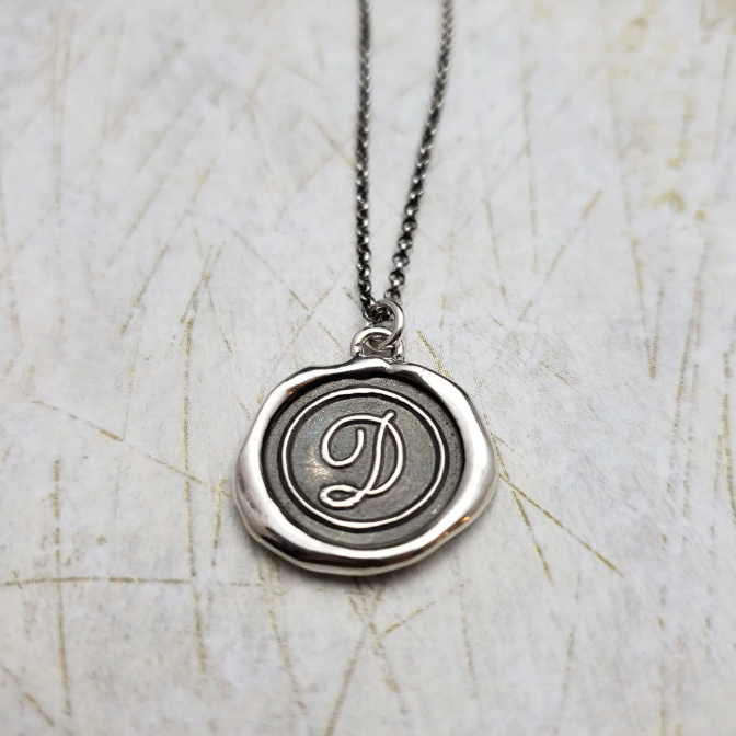Initial Monogram Wax Seal Pendant