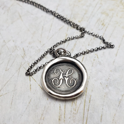 Initial Monogram Wax Seal Pendant