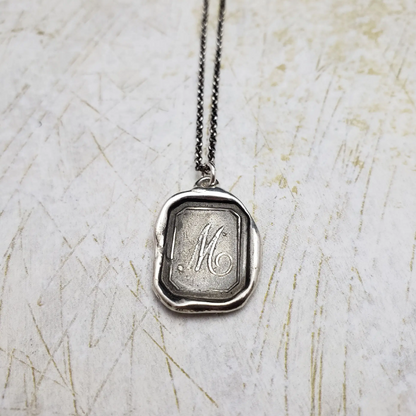 Initial Monogram Wax Seal Pendant