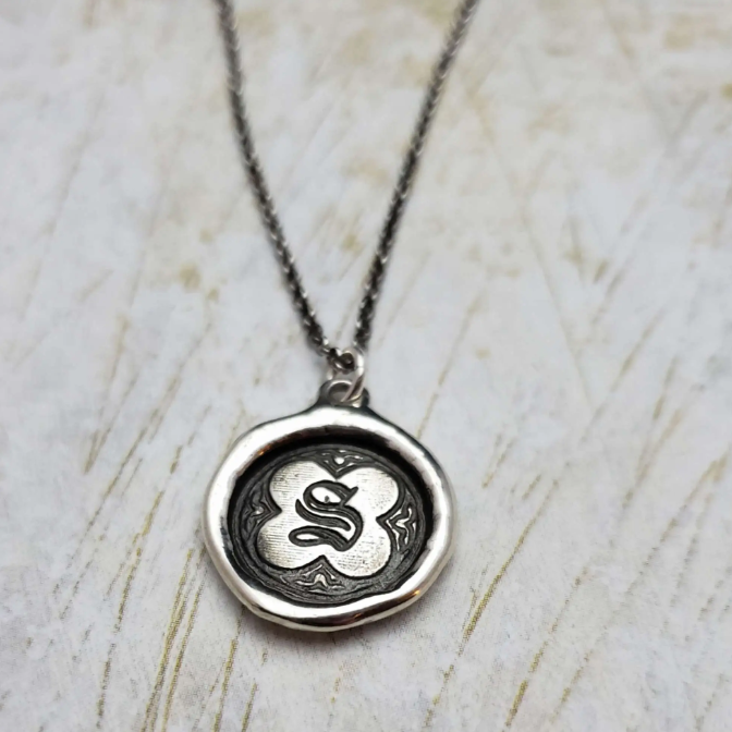 Initial Monogram Wax Seal Pendant