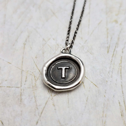 Initial Monogram Wax Seal Pendant