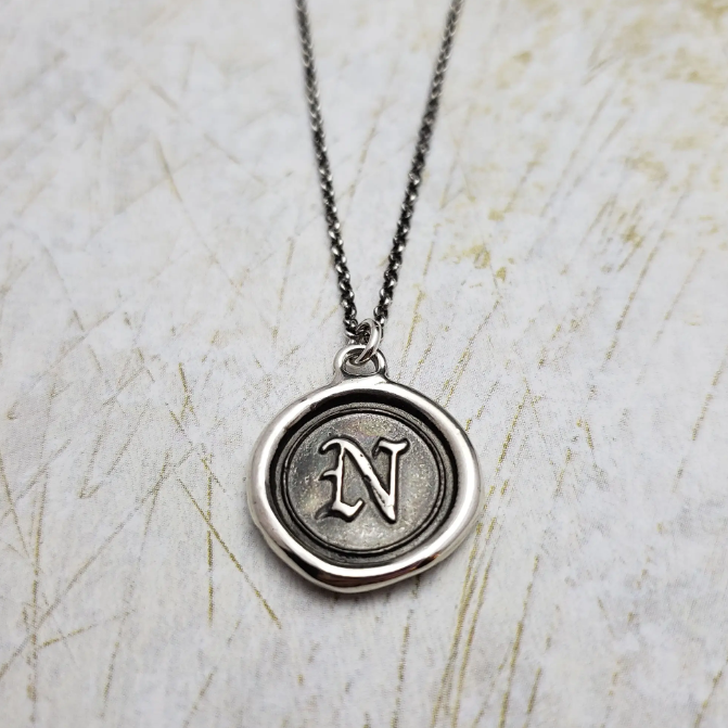 Initial Monogram Wax Seal Pendant