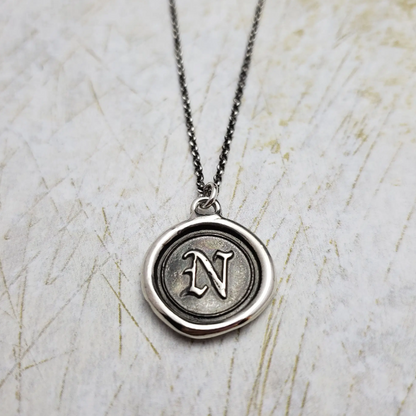 Initial Monogram Wax Seal Pendant