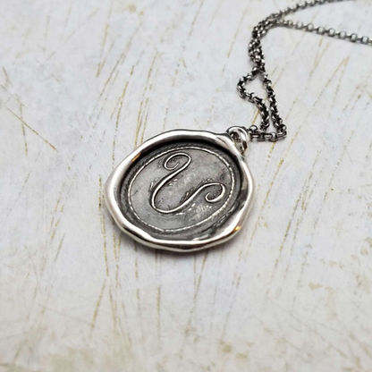 Initial Monogram Wax Seal Pendant